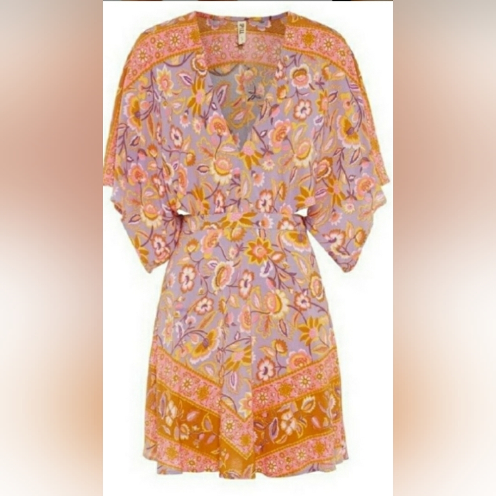 Spell Floral Dress in Purple and Orange